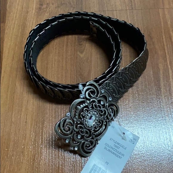 Nwt Silver Metal Stretch Belt - Picture 1 of 8
